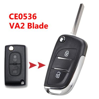 2 Button Car Remote Flip Key Fob Case Shell For Citroen CCrosser C2 C3 C4 Aircross Dispatch C8 Peugeot 207 307 308 407 3008 807