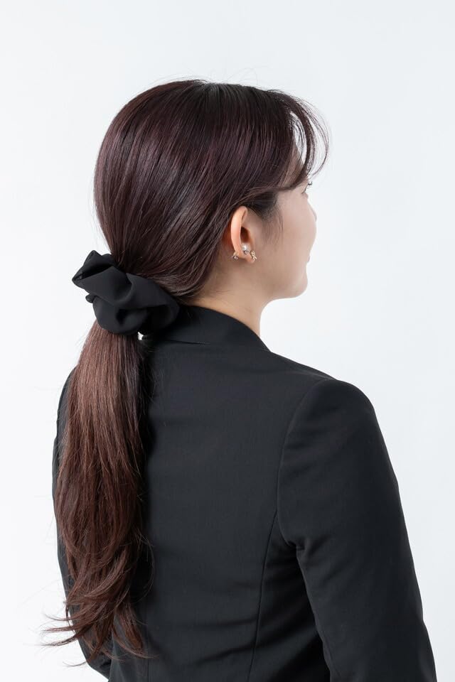 Bijinkami KOEIDO Simple Black In Formal Wear Scrunchie, (Made Japan)