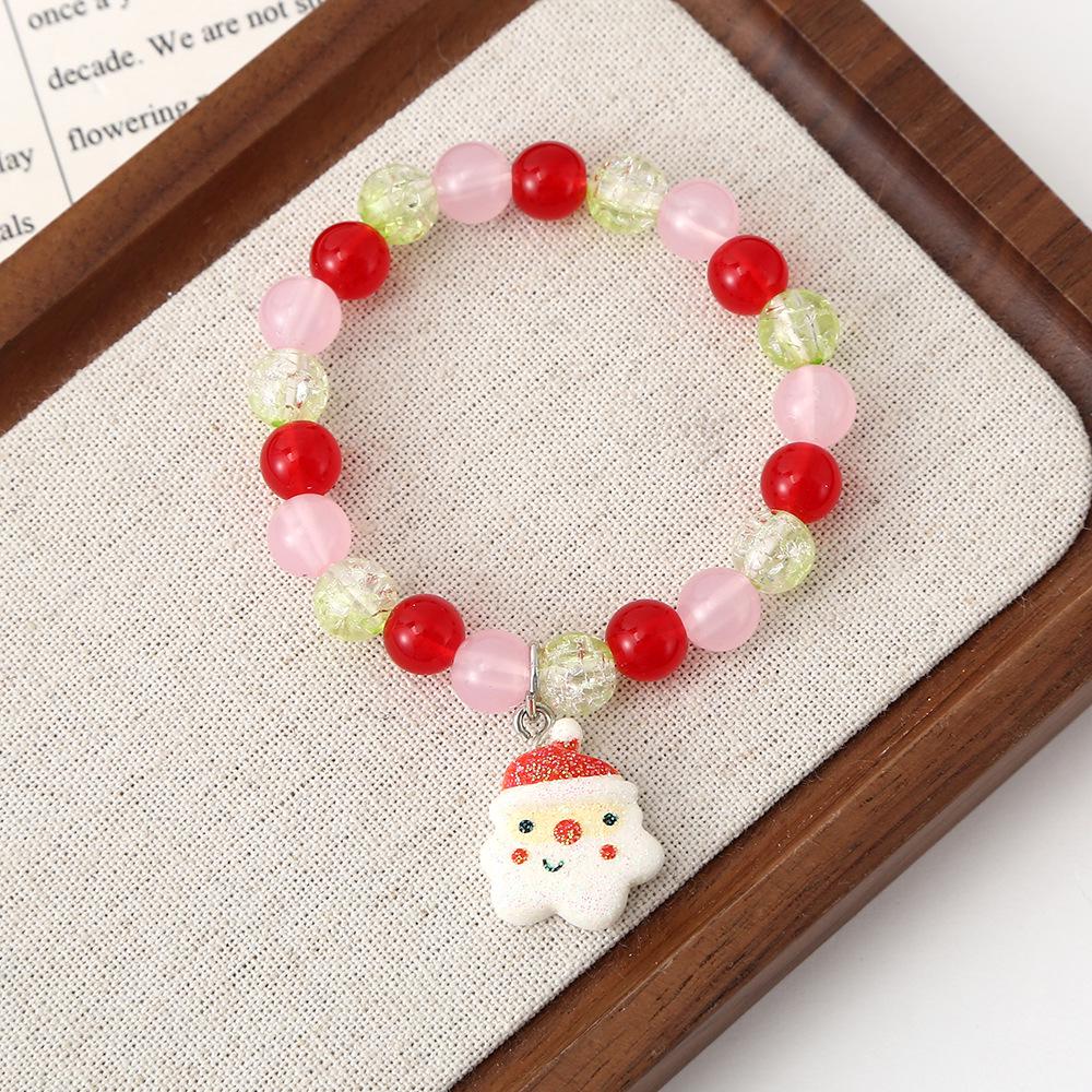 Популярный детский рождественский мультяшный браслет из бусин – Милое ручное украшение в подарок