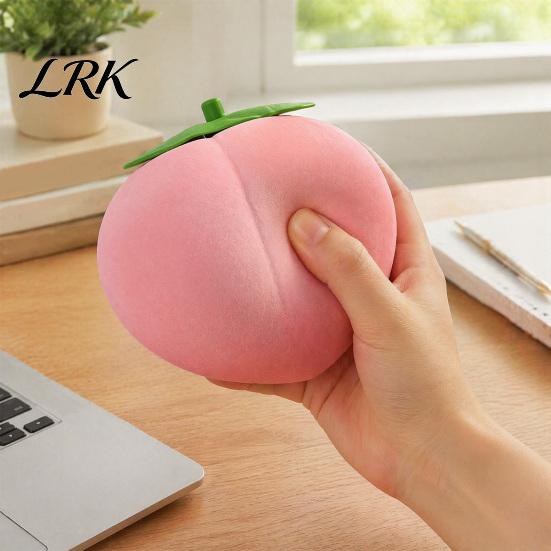 Calming Sensory Toy Giant Peach Stress Relief Toy, Realistic Large Squeeze Simulated Fruit Desk for Adults & Kids Anti-Anxiety