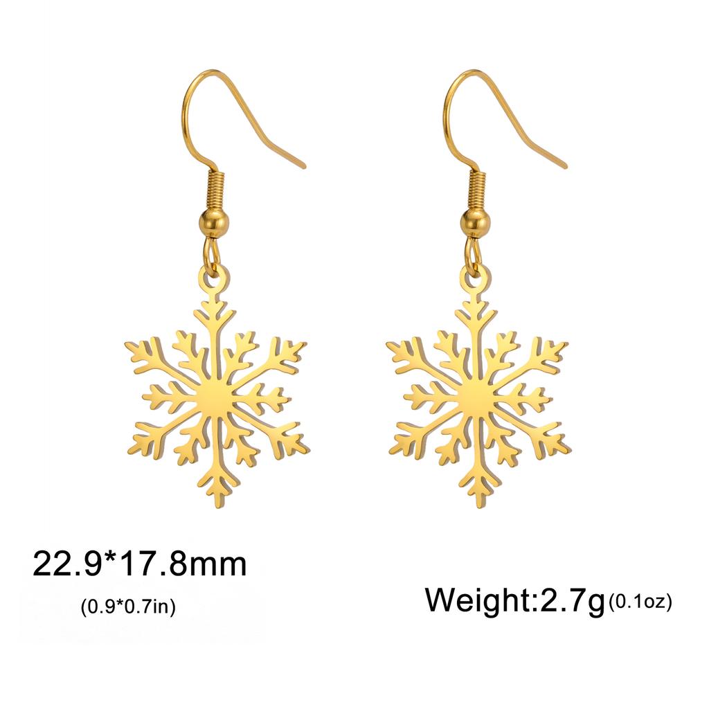 Snow Flower Pendant Necklace Earrings Set for Women Stainless Steel Elegant Jewelry Valentine's Day Party Gifts Wear 2026 New
