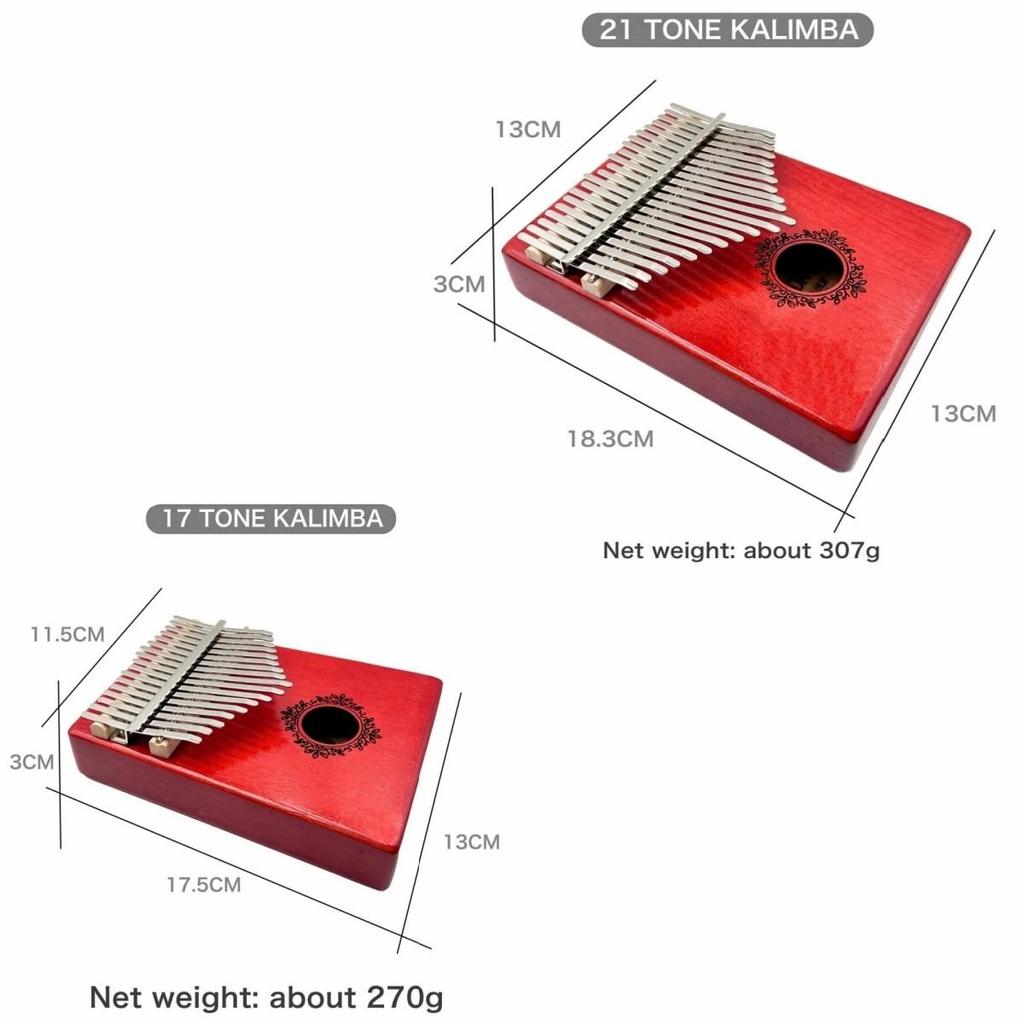 17 Keys Kalimba Thumb Piano Instrument Finger Mbira Mahogany Wood and 21 Keys