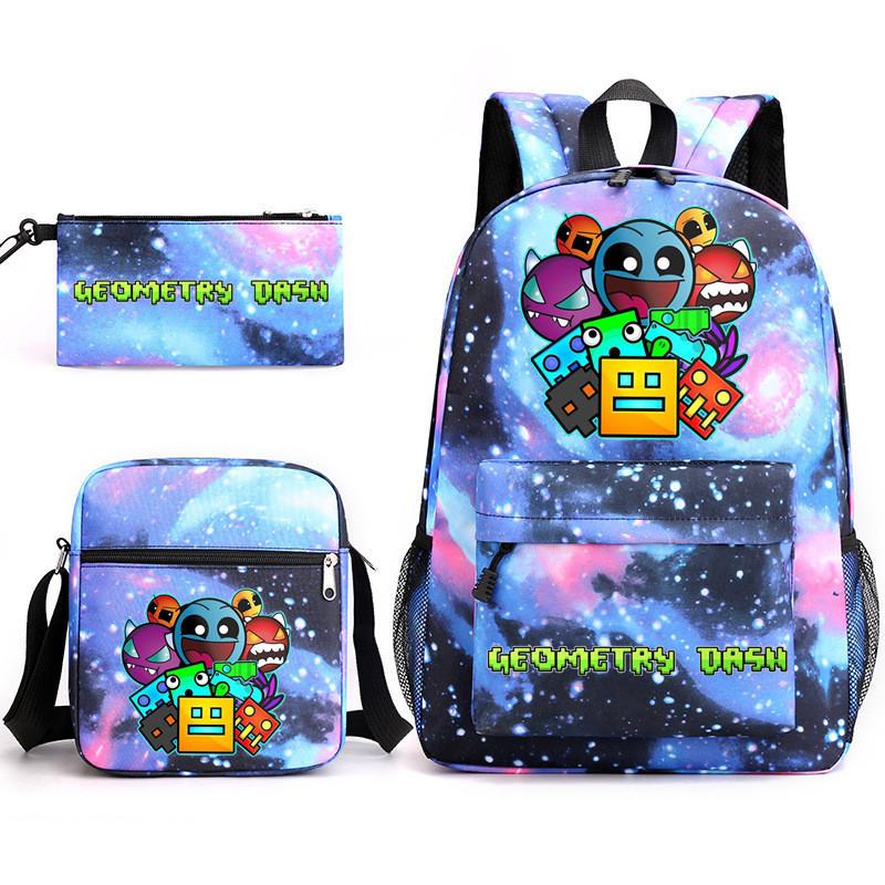 Geometrie Geometrică dash Geantă Școlară din Trei Piese Studenți Băieți și Fete Toc de Creioane pentru Campus Geantă din Pânză