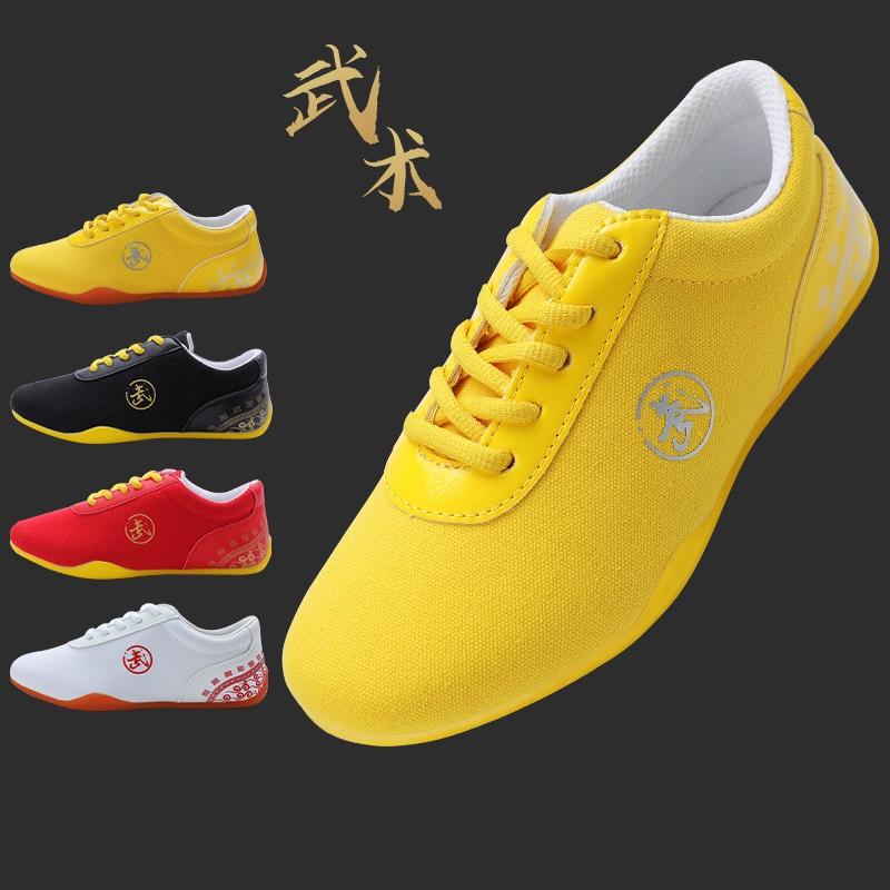 Fitness Tai Chi Shoes Soft Soled Kung Fu Performance Training Shoes Canvas Karate Martial Arts Shoes SPORTS Taekwondo Cloth Shoe