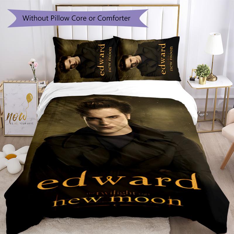 Juego de Ropa de Cama Edward Cullen de 3 Piezas Funda Nórdica con Cierre Incluye 1 Funda Nórdica y 2 Fundas de Almohada para Todas las Estaciones Decoración de Dormitorio Hogar Dormitorio Universitario
