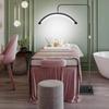 24-inch Half-Moon LED Beauty Lamp for Embroidery, Nail Art, Eyebrow & Eyelash Application - U-Shaped, Floor-Standing Eye Protection Fill Light