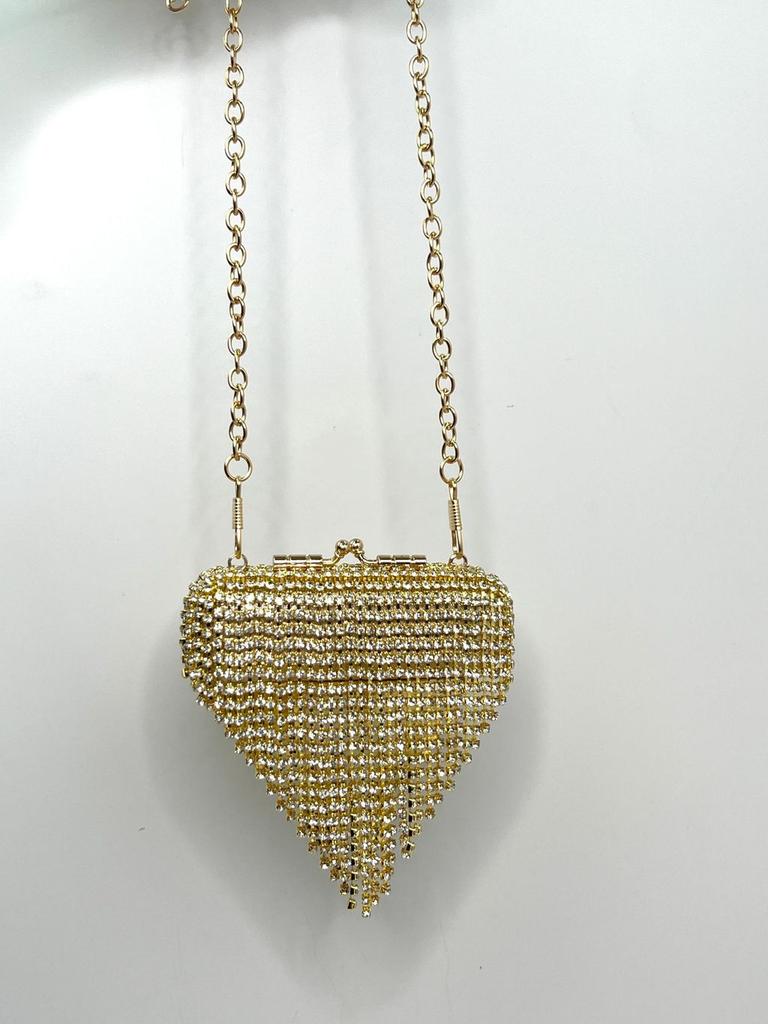 Fashion Mini Lipstick Clutch With Chain And Crystal Decor For Daily Use