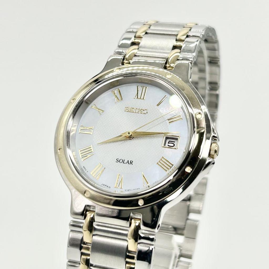 [USED] SEIKO SOLAR Solar Shell Dial V145-0040 Wristwatch