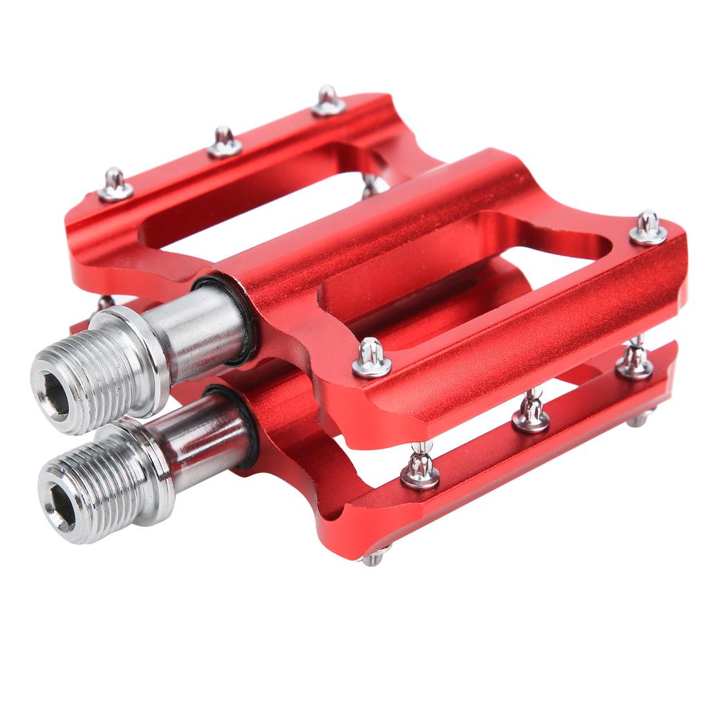 Road Bike   Flat Pedal Aluminum Alloy Non-Slip   Pedal Bike Accessory(Red )