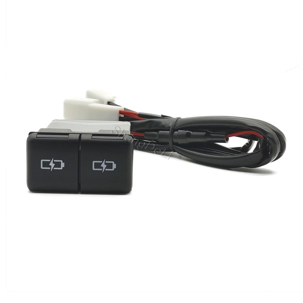 For Toyota Camry Avalon Highlander Levin RAV4 Car Charger Dustproof Socket Dual Type-C Charging Outlet Power Adapter