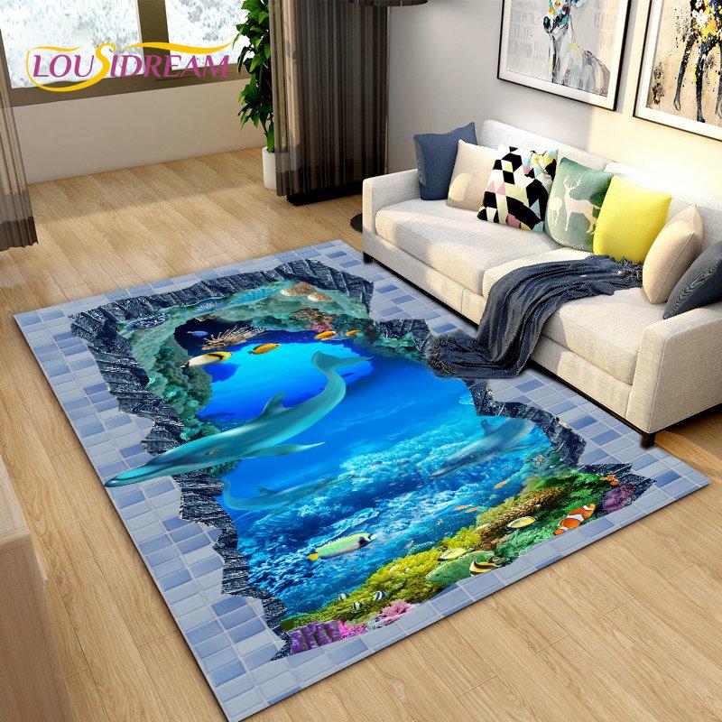 3D Illusion Animal,Zoon,Beast Area Rug Large,Carpet for Living Room Bedroom Sofa,Kitchen Doormat Non-slip Floor Mat Tapis Salon