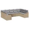 Ensemble de canapé de jardin 9 pièces vidaXL avec coussins en poly rattan beige, Canapé de jardin 2 places vidaXL avec 3345860