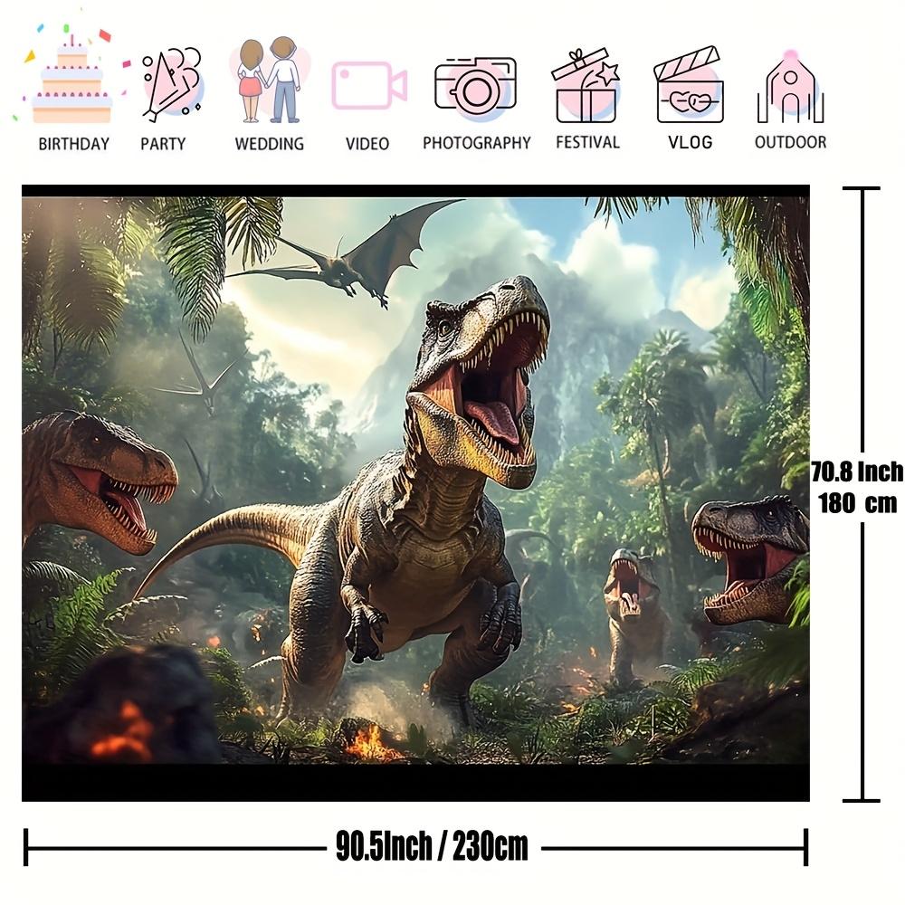 Dinosaur jungle background banner, suitable for prehistoric themed parties and celebrations, indoor and outdoor use
