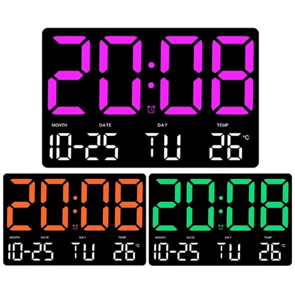 Date Display Electronic Alarm Clock Large Screen Display LED Digital Clock Living Room