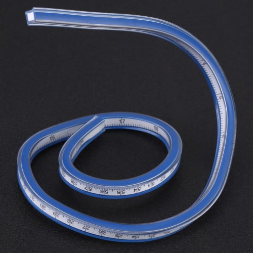 Qiilu Flexible Curved Ruler, Curve Ruler, Ruler Tape Measure, Flexible Measuring Tool, Drafting Tool, Craft Supplies, Drafting Ruler (60cm)