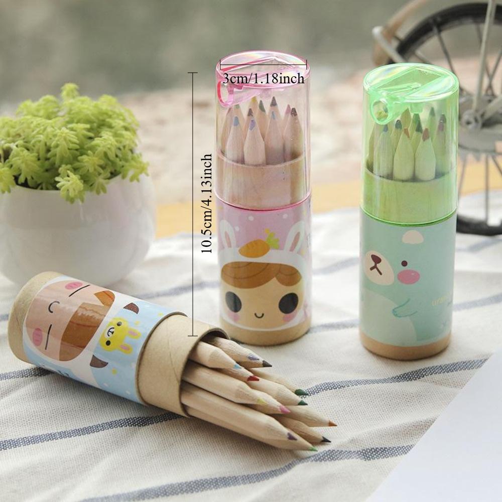 12pcs/set The Cute Mini 12 Color Pencils Painting Pens Painted Colored Pencils Drawing Pens