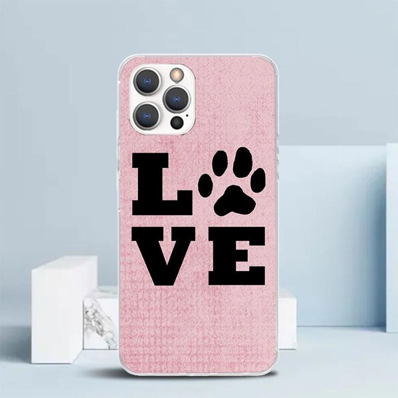 Dog Footprint Paw Cute Phone Case For IPhone 16 17 Air 16E 15 14 Plus 13 Mini 12 11 Pro Max 7 8 + SE 2020 Soft TPU Back Cover 16