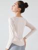 Women's V-neck Long-sleeve Yoga Top - Elegant, Loose, and Breathable for Spring and Autumn Fitness
