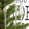 Bunte Eiszapfen- und Wassertropfen-Ornamente aus Glas zur Dekoration des Weihnachtsbaums