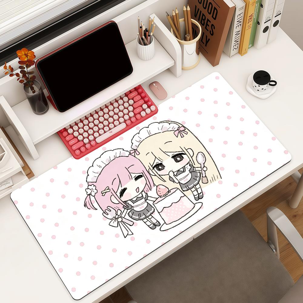 Cute Jirai Kei Mouse Pad Square Office Gaming Desk Mat Waterproof Nonslip Rubber Decorative