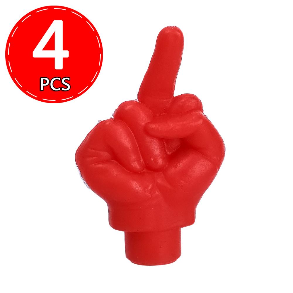 Luminous Valve Caps Middle Finger Style Tire Valve Dust Caps Dustproof Tire Cap Fluorescent Night Glowing Valve Stem Caps Decors