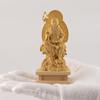 Kleine Buddha Jizo Bodhisattva Statue 11cm Buddha Holzornament Jizo Bodhisattva Halb sitzend (Holz Buchsbaum, Goldstaub-Finish) - Statue, Figur,