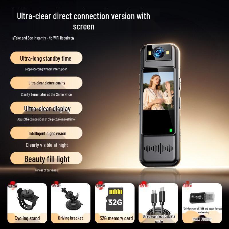 All-in-One HD Sports Camera & Voice Recorder with Video and Anti-Shake Function for Law Enforcement.