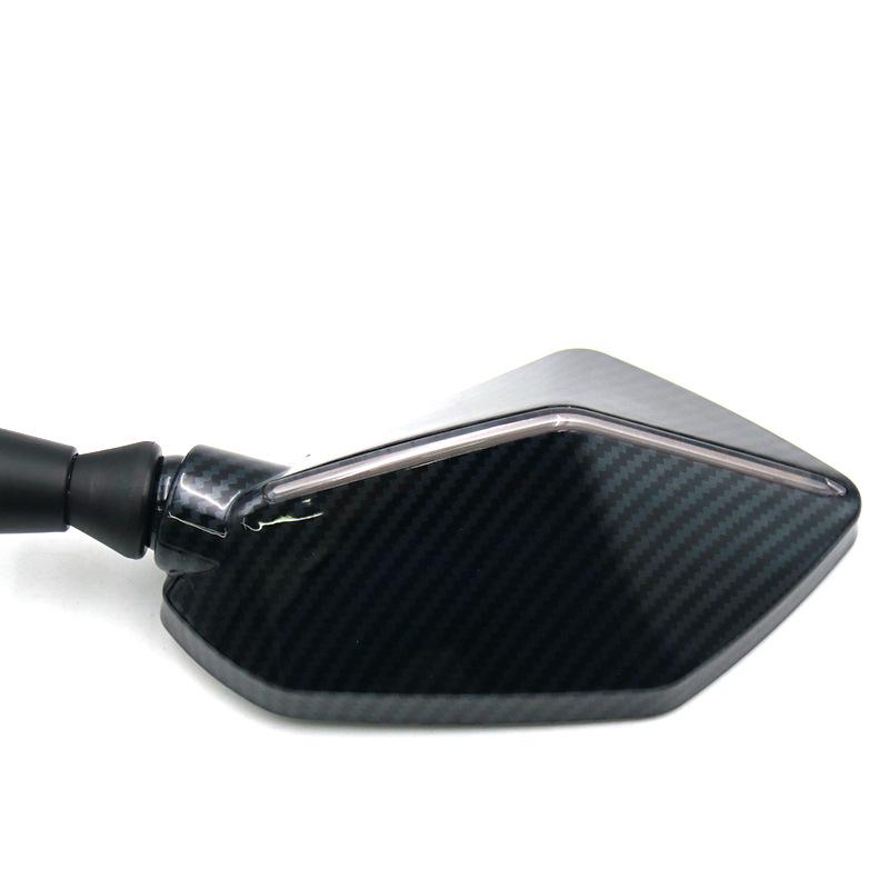 Universal Motorcycle Rearview Mirror with LED Turn Signal for Street Bikes, Cruisers, and Scooters