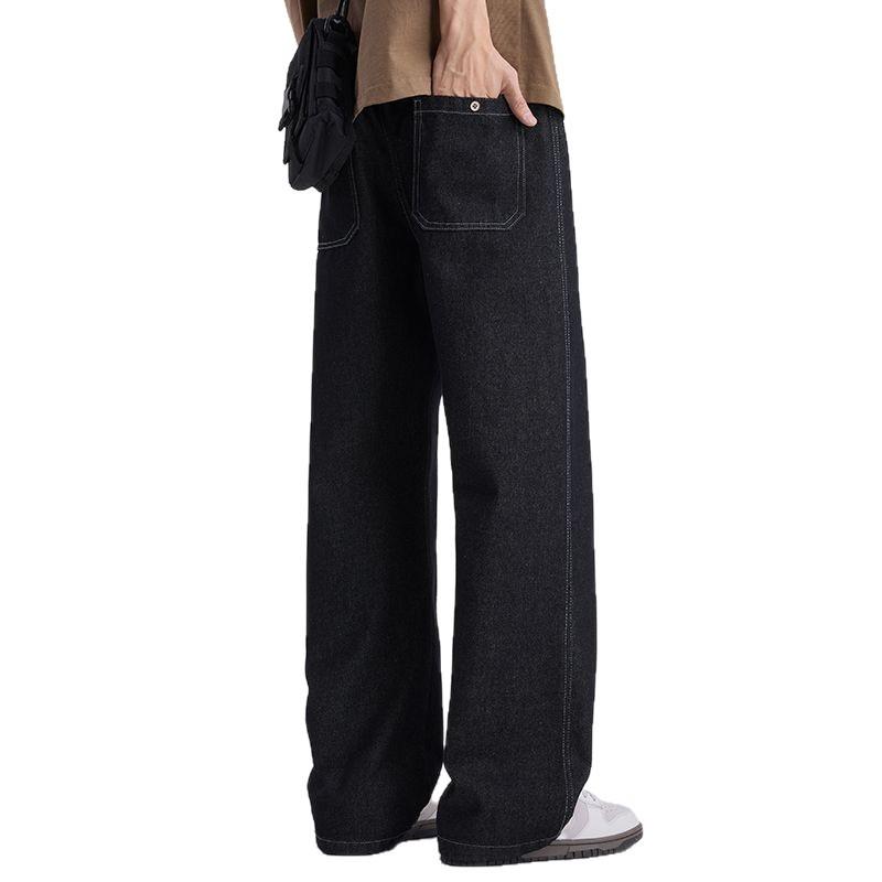 Spring, summer, autumn and winter four seasons new European and American loose straight Harlan jeans men's trend PANTS MEN