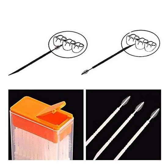 150 pieces inter-dental picks plastic toothpicks 50 x 3 large colorful easy use durable ultra-fine brush double-headed type oral dental tools portable