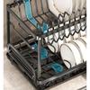 Escorredor de pratos compacto para cozinha, escorredor de pratos grande à prova de ferrugem com suporte para utensílios