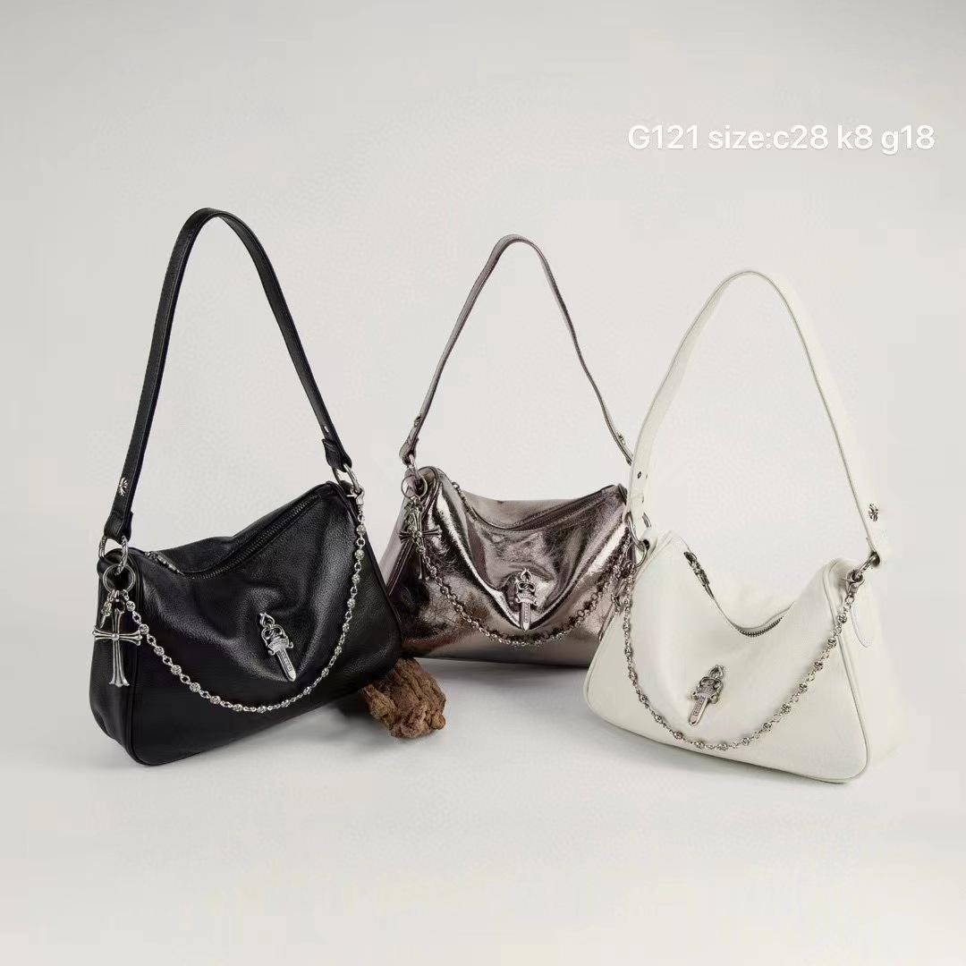 

2025 Trendy Black Chicken Nugget Underarm Baguette Shoulder Bag 28*8*18 чорний