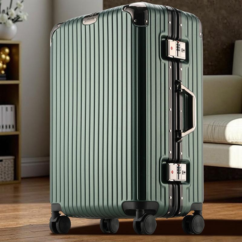 Quiet Spinner Wheels Aluminum Frame Luggage for Women Men - Durable Large Capacity Suitcase with Combination Lock