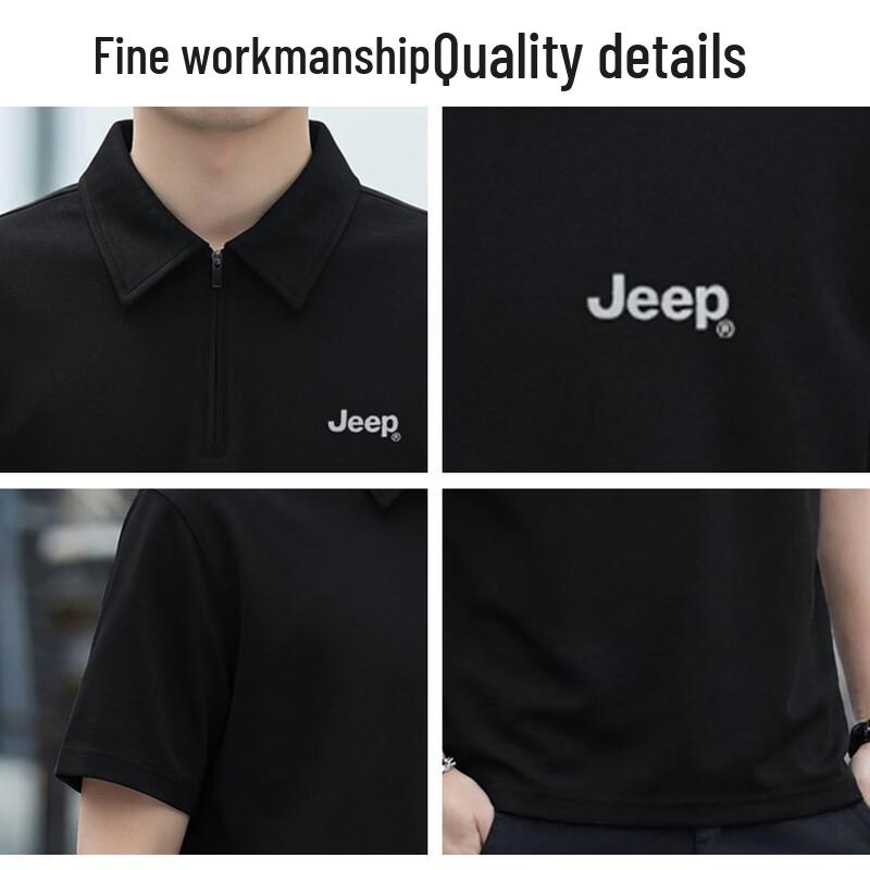 JEEP Men's Half-Zip Polo Shirt