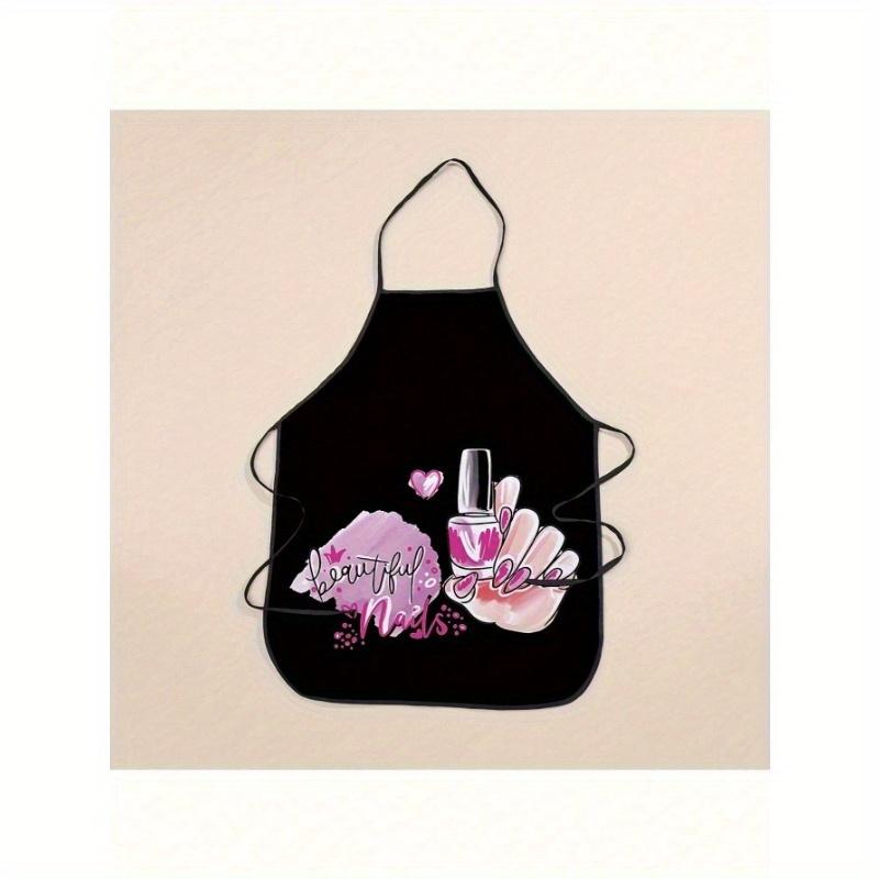 1 st Snyggt Förkläde i Polyester med Nagellackstryck - Justerbart, Vattenavvisande och Bekvämt Köksförkläde för Matlagning Hemma, Bakning, Grillning