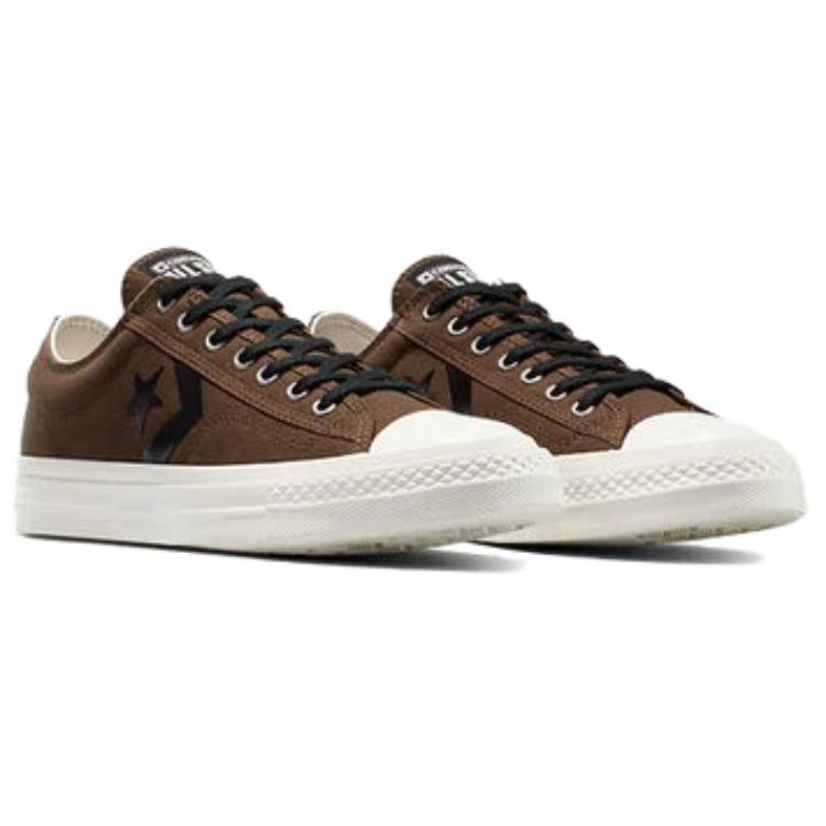 Converse Star Player 76 comfortable and versatile support low-top canvas shoes for both men and women in brown and white