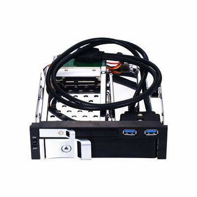 5.25 Inch Internal Dual Slot Hard Disk Case 2.5+3.5 Inch SATA HDD/SSD Enclosure Tool-free Design