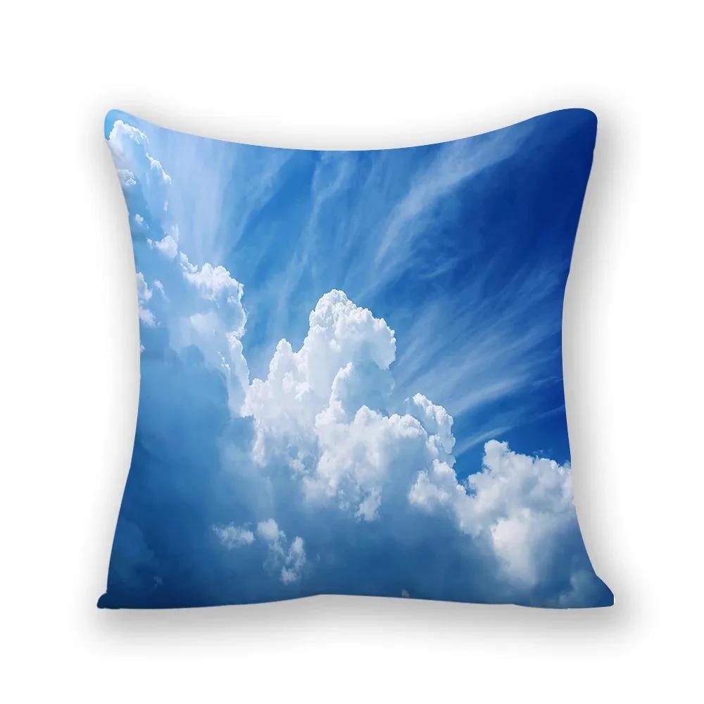 Landscape Home Decoration Square Cartoon Night Scene Sky Grass Printed Pillow Case Abstract Cushion Cover
