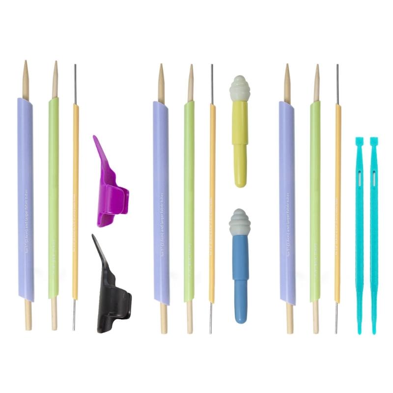 Stoffschlauchwender-Set Schnelle Stoffschlauchwender Kordeldurchzieher, Nahttrenner, Nähfingerhut Fingerschutz