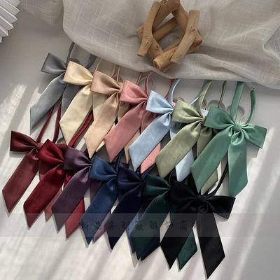 Solide feine Köper kleine lange Krawatte Fliege Damen Mädchen Matrosenuniform Accessoires College-Stil Kragen Blume Fliege
