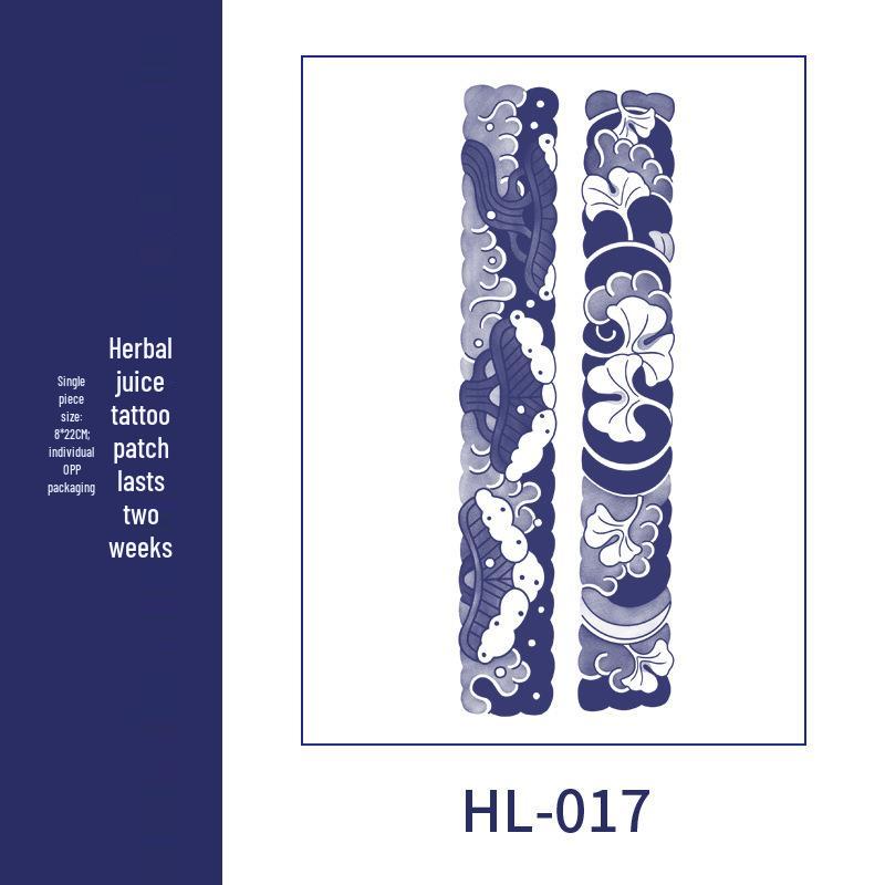 Large Semi-Permanent Waterproof American Style Flower & Plant Arm Tattoo Sticker for Men