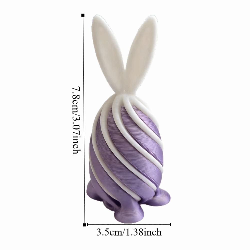Spiral Cone 3D Printed Easter Bunny Decompression Easter Basket Stuffers Rotating Rabbit Egg Colorful Ornaments