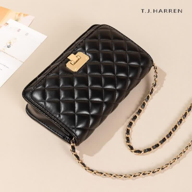 Tije Helen Classic Diamond Quilted Chain Shoulder Bag