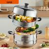SUPOR 304 Stainless Steel Multi-Layer Steamer Pot with High Lid