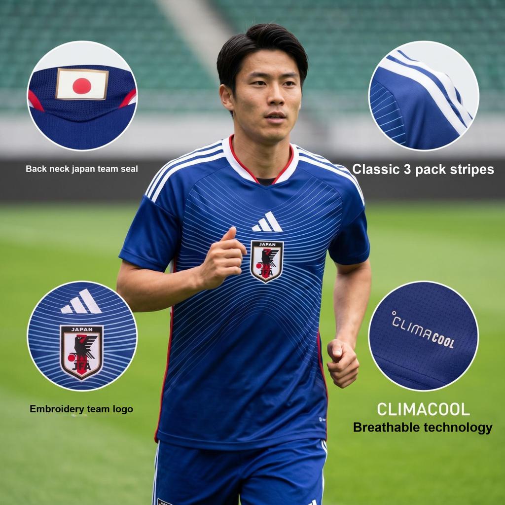 adidas Japan 26 Heimtrikot Japanisch Blau/Aschblau Herren Oberteile KD3345