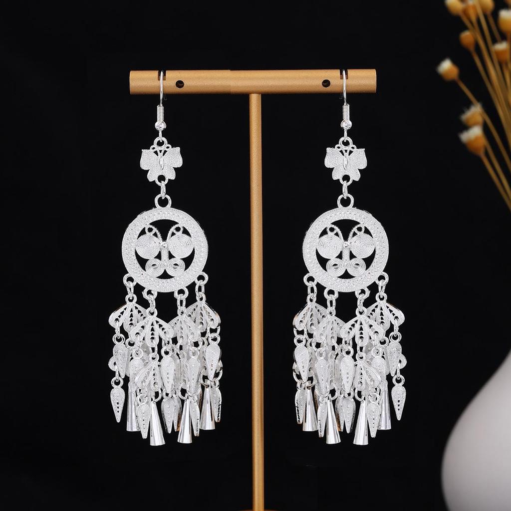 Miao Long Ethnic Tassel Earrings - Luxurious, High-end Fashion Jewelry