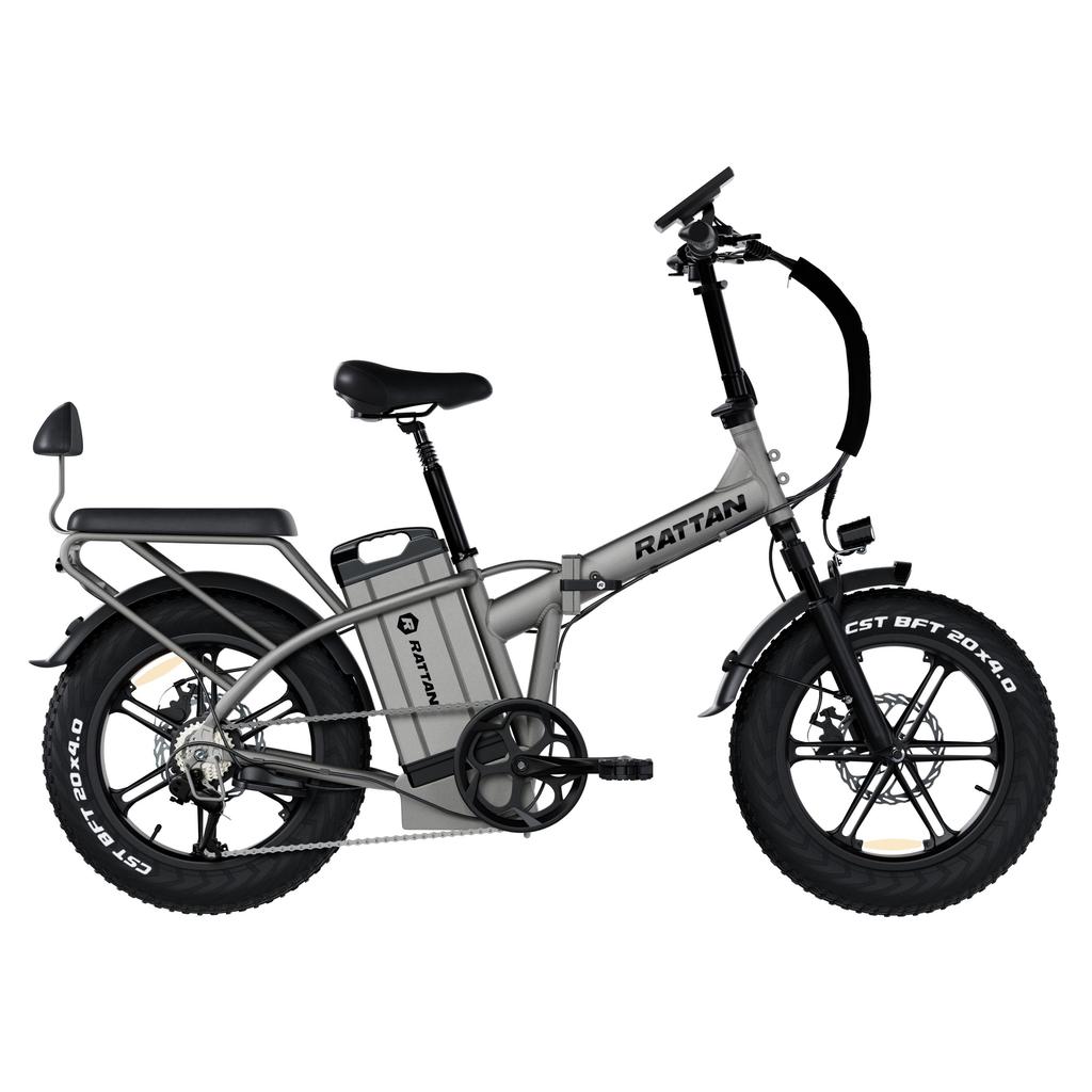 RATTAN LM Ultra 1000W Motor Elektrische Fiets 45KM/H Topsnelheid 48V40AH Batterij 200KM Bereik All-Terrain Elektrische Fiets 20 Inch Dikke Banden E-Bike