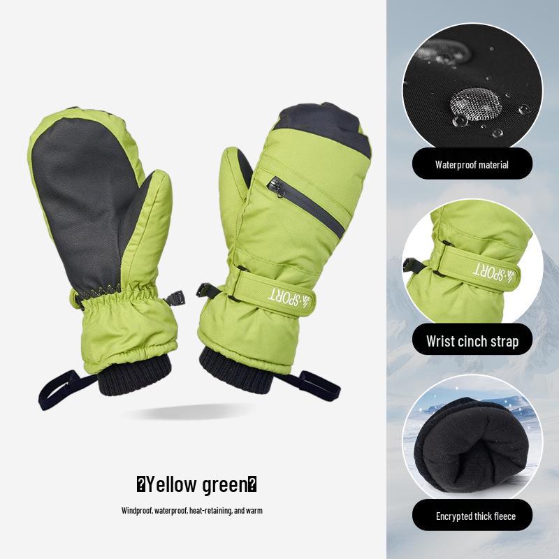 Unisex zimní lyžařské rukavice: Silný samet, voděodolný, větruodolný, dotykový displej, protiskluzový pro venkovní cyklistiku