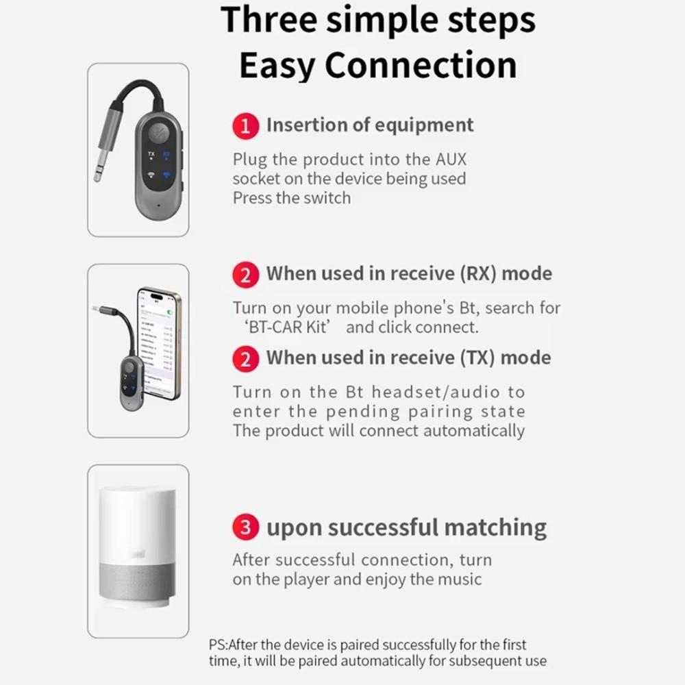 3.5mm AUX Bluetooth Receiver Transmitter 2 In 1 Audio Transmitter Receiver Pad