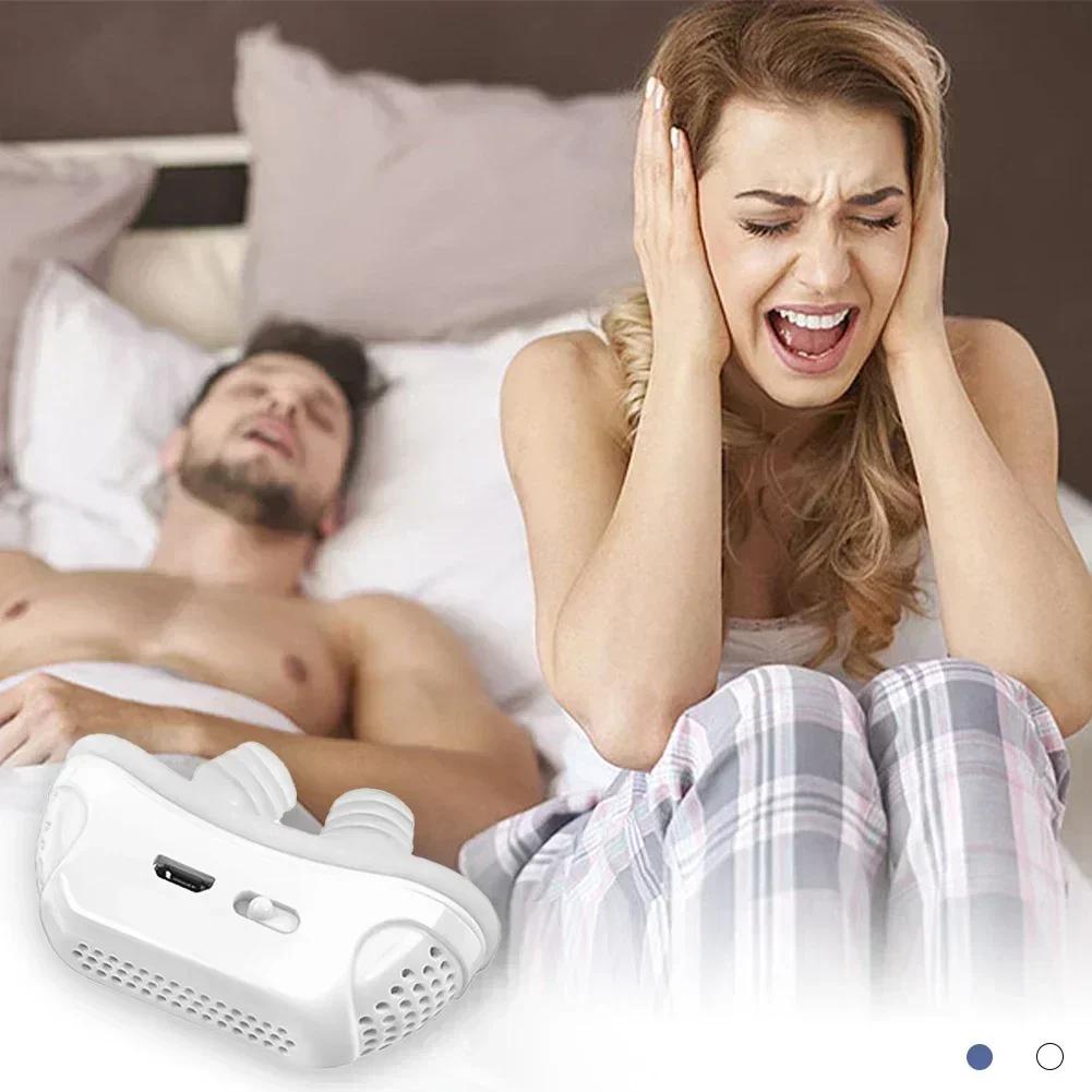 New Electric Anti Snore Device Nose Clip Anti-Snoring Stopper Snoring Solution Aid Guard Night Better Breath Sleep Care Machine